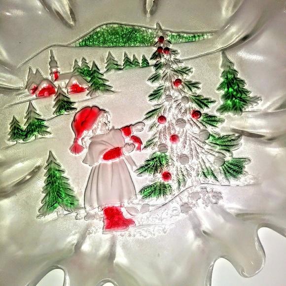MIKASA FUSED GLASS DECORATIVE CHRISTMAS PLATE. - Picture 3 of 6